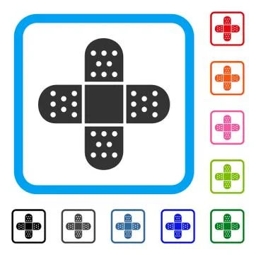 Adhesive Patch Framed Icon Stock Illustration