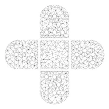 Adhesive Patch Polygonal Frame Vector Mesh Illustration Ilustración de archivo