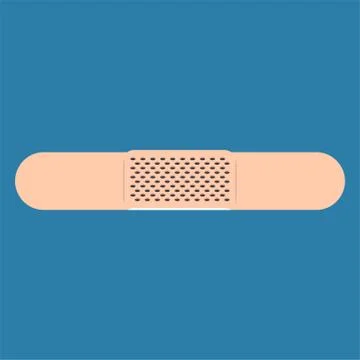 Adhesive plaster flat icon style isolated on blue background. Stock Illustration