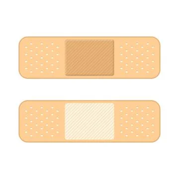 Adhesive plaster icon in flat style. Elastic medical bandage vector illustr.. Ilustración de archivo