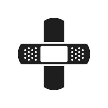 Adhesive plaster icon in flat style. Elastic medical bandage vector illustr.. Ilustración de archivo
