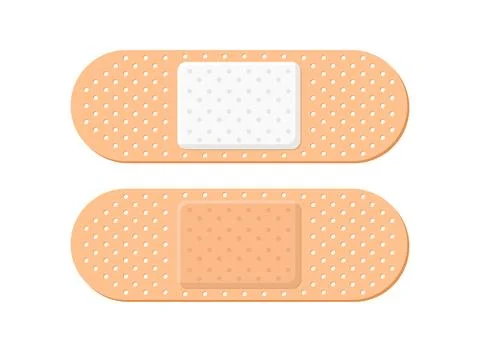 Adhesive plaster icon in flat style. Elastic medical bandage vector illustr.. Ilustración de archivo
