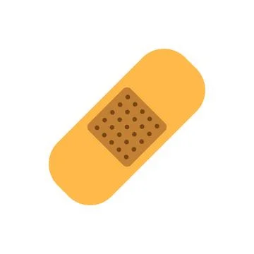 Adhesive plaster icon in flat style. Elastic medical bandage vector illustr.. Ilustración de archivo