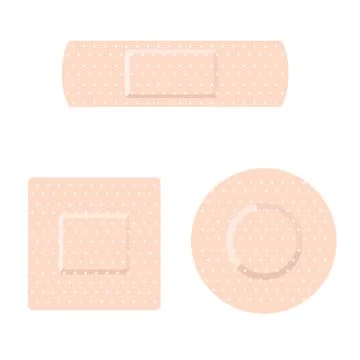 Adhesive plaster isolated on white background Stock Illustration
