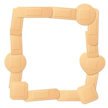 Adhesive plasters that form a frame. Isolated vector illustration on white ba Ilustración de archivo