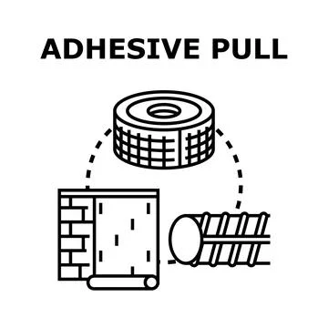 Adhesive pull concept for construction and repair work Stock Illustration