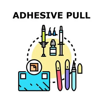 Adhesive pull process vector illustration concept Stock Illustration