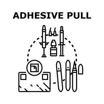 Adhesive pull process vector illustration concept Stock Illustration