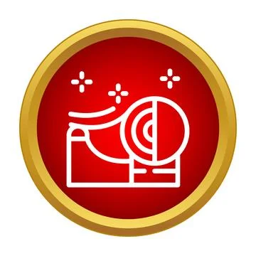 Adhesive tape dispenser on red circle simple icon Stock Illustration