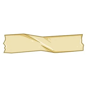 Adhesive tape piece sticking to surface illustration Stock Illustration