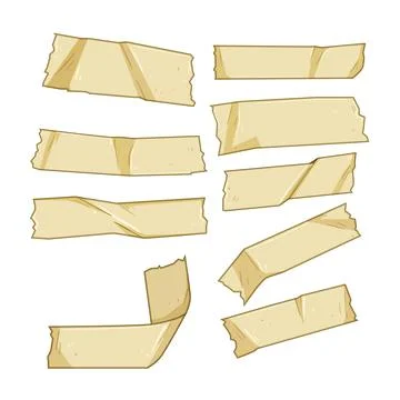 Adhesive tape pieces creating various shapes and elements Stock Illustration