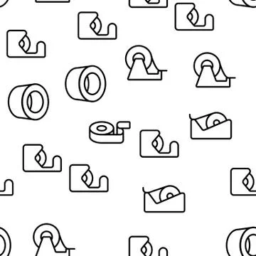 Adhesive Tape Scotch Vector Seamless Pattern Ilustración de archivo