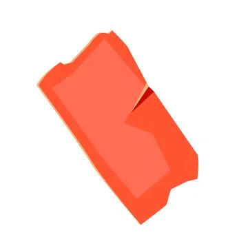 Adhesive tape small red piece. Crumpled duct scotch tape for photo collage. Stock Illustration