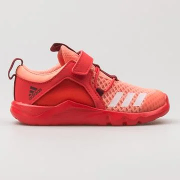 Adidas RapidaFlex 2 EL pink and red sneaker Stock Photos