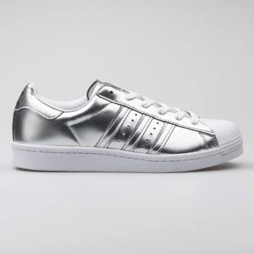 Adidas Superstar silver sneaker Stock Photos
