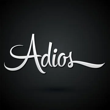 Adios, Good Bye spanish text, farewell vector lettering. Stock Illustration