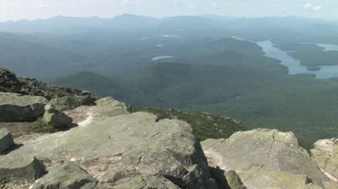 Adirondack Mountains viewed from the Top of Mount Whiteface Stock Footage 8646918
