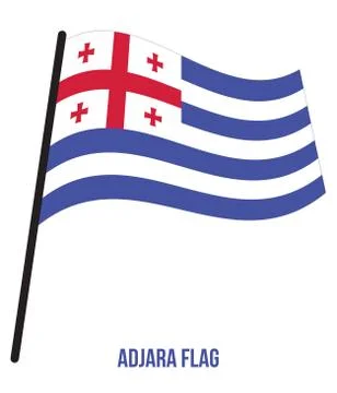 Adjara Flag Waving Vector on White Background. Adjara National Flag Stock Illustration