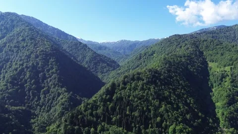 Adjara Mountains Panoramic Aerial View at Sunrise, Georgia Stock Footage 341426114