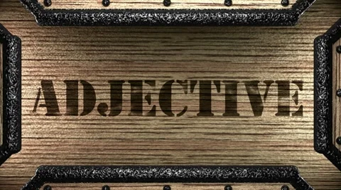 Adjective on wooden stamp Stock Footage 8608208