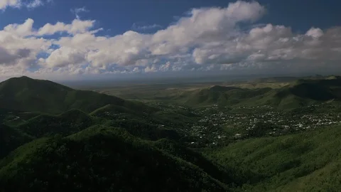 Adjuntas Mountains Puerto Rico Aerial Stock Footage