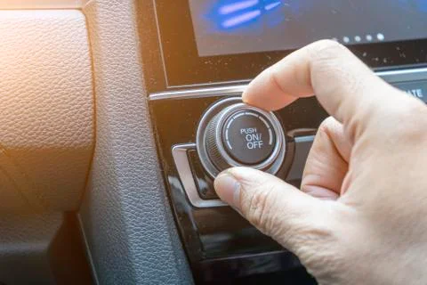Adjust button the air conditioning in car Stock Photos