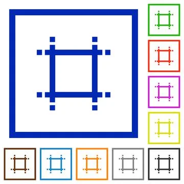 Adjust canvas size flat framed icons Illustrazione stock