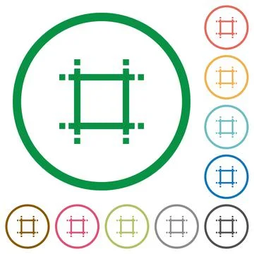Adjust canvas size flat icons with outlines 스톡 일러스트