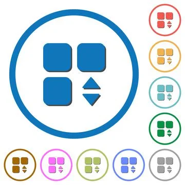 Adjust component icons with shadows and outlines Illustrazione stock