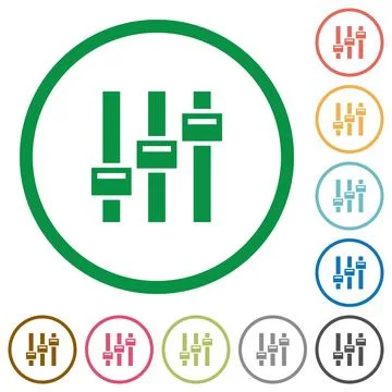 Adjust flat icons with outlines 스톡 일러스트