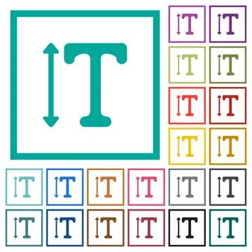 Adjust font height flat color icons with quadrant frames 스톡 일러스트