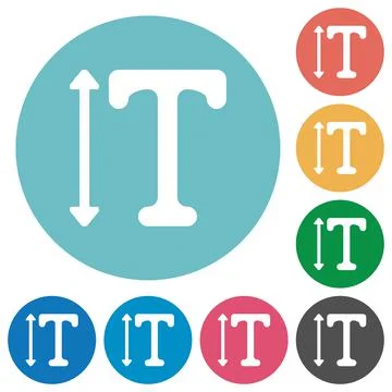 Adjust font height flat round icons Stock Illustration