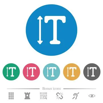 Adjust font height flat round icons Stock Illustration