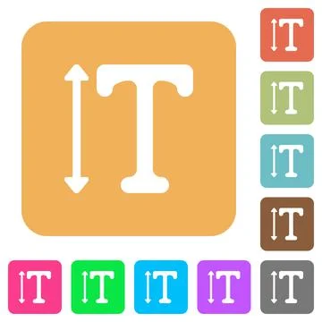 Adjust font height rounded square flat icons Stock Illustration