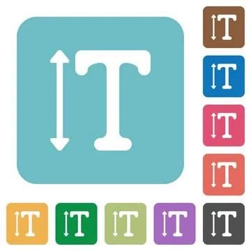 Adjust font height rounded square flat icons Stock Illustration