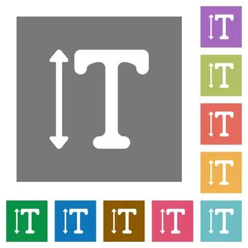 Adjust font height square flat icons Stock Illustration