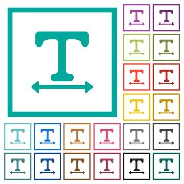 Adjust font width flat color icons with quadrant frames 스톡 일러스트