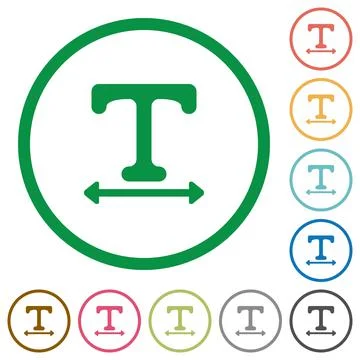 Adjust font width flat icons with outlines Stock Illustration