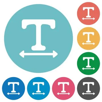 Adjust font width flat round icons Stock Illustration