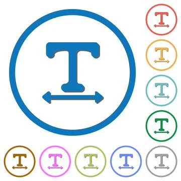 Adjust font width icons with shadows and outlines Stock Illustration