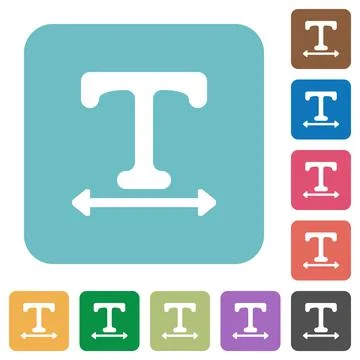 Adjust font width rounded square flat icons Stock Illustration