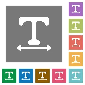 Adjust font width square flat icons Stock Illustration