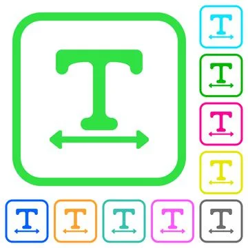 Adjust font width vivid colored flat icons Stock Illustration