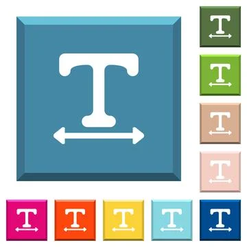 Adjust font width white icons on edged square buttons Stock Illustration