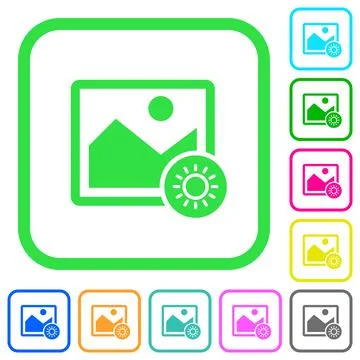Adjust image brightness vivid colored flat icons 스톡 일러스트