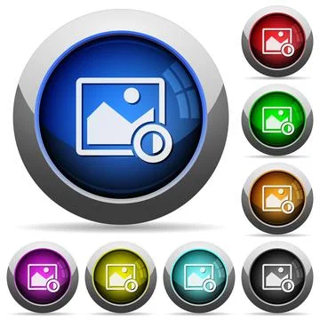 Adjust image contrast round glossy buttons 스톡 일러스트