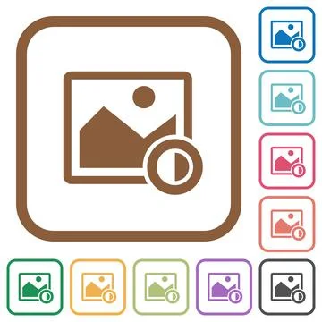 Adjust image contrast simple icons 스톡 일러스트
