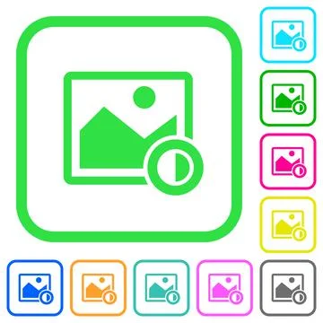 Adjust image contrast vivid colored flat icons Stock Illustration