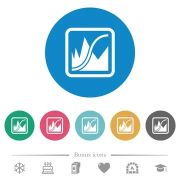 Adjust image curves flat round icons Stock Illustration