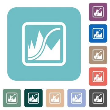 Adjust image curves rounded square flat icons イラスト素材